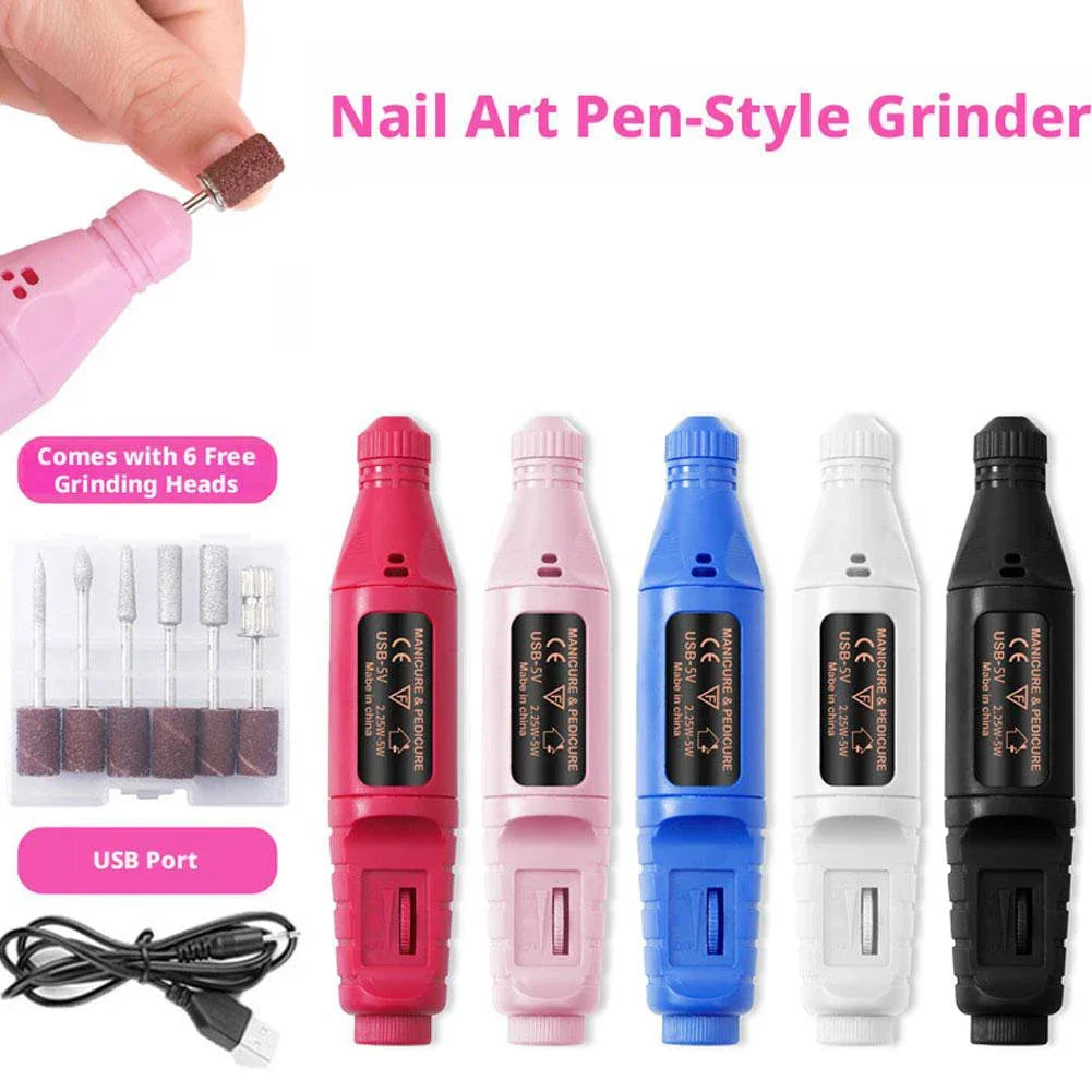 Rechargeable Electric Nail Drill & File Set – 6 Bits Peaceful Pleasures Health and Wellness
