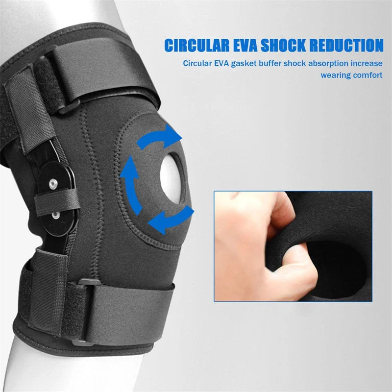 Hinged Knee Brace Support with Strap Side Patella Stabilizers for Protection Pain Relief for Arthritis,Meniscus Tear Peaceful Pleasures Health and Wellness