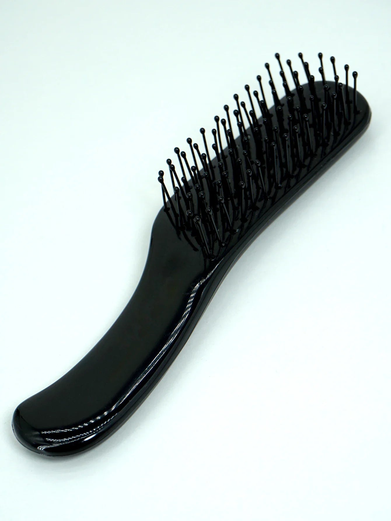 Compact Black Paddle Hair Brush – Ergonomic Soft Bristle Brush