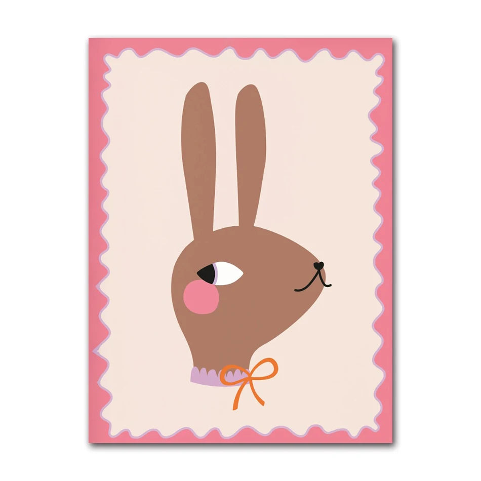 Cute Animals Canvas Print – Kids Nursery Wall Art Poster