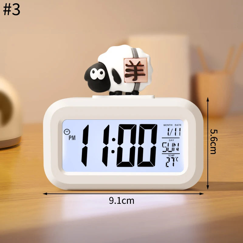 Nordic Style Alarm Clock Digital Quartz Clock Home Ornament Portable Mute Clocks with Metal Stand for Bedroom Decor Peaceful Pleasures Health and Wellness S4-3