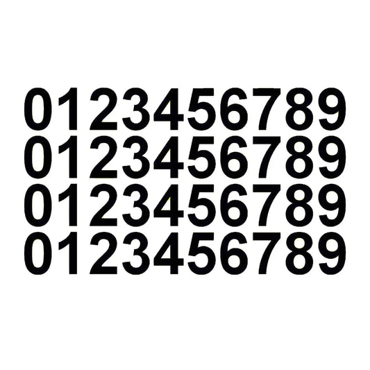 0-9 Numbers Vinyl Sticker Decals - Set of 40 Peaceful Pleasures Health and Wellness WHITE 4inch Tall