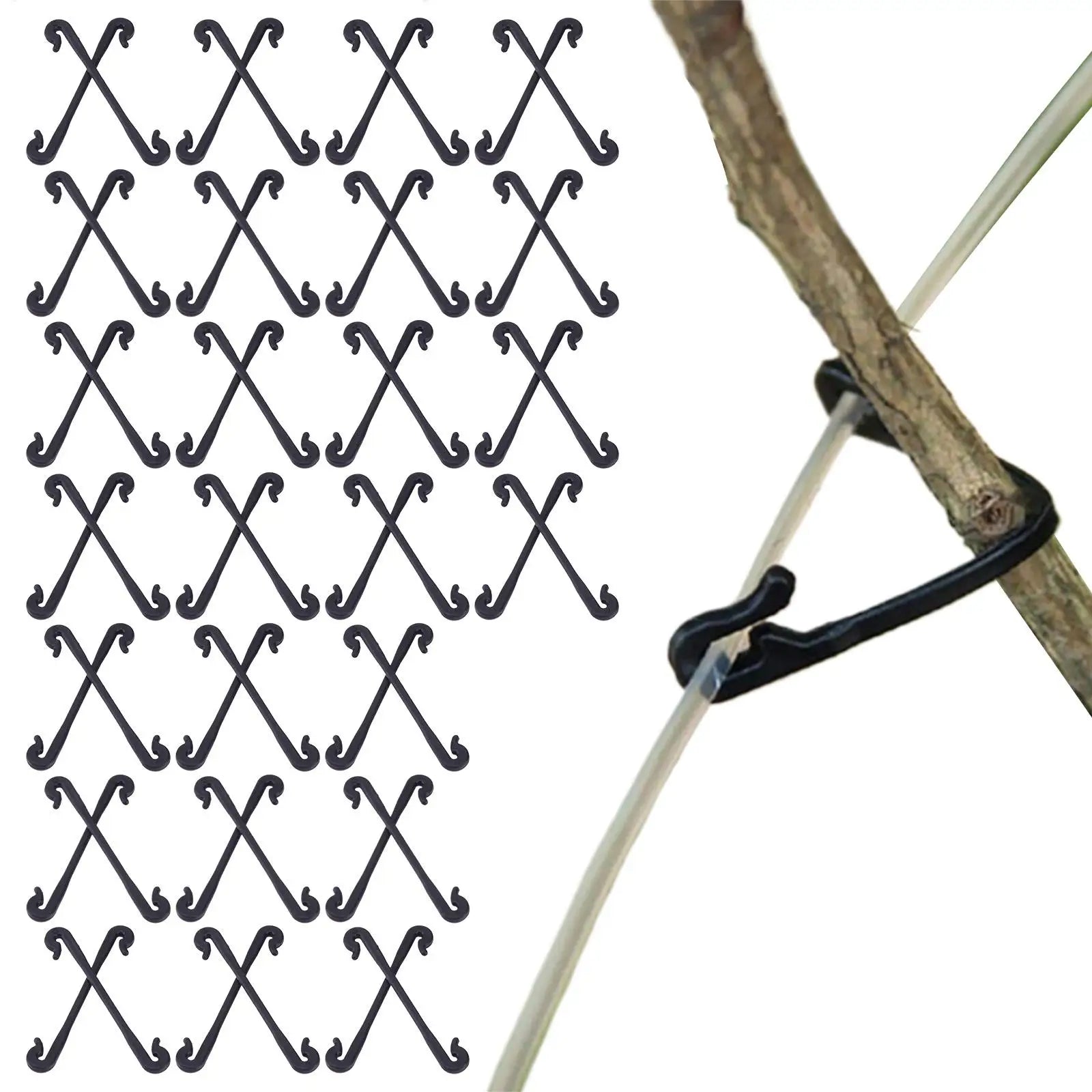 Trellis Clips 50pcs Heavy Duty Weather-Resistant Garden Plant Clips For Raspberry Grape Dragon Fruit Tomato Rose Kiwi Outdoor Peaceful Pleasures Health and Wellness