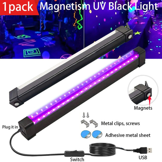 9W UV Black Light Bar – Magnetic Portable USB LED Strip UV Black Light Bar Peaceful Pleasures Health and Wellness