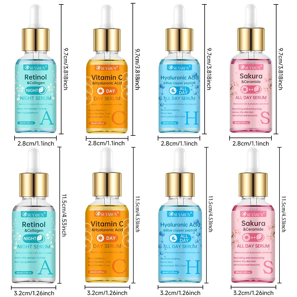 SUYARUN 4-Piece Hydrating Face Serum | Hyaluronic Acid & Vitamins