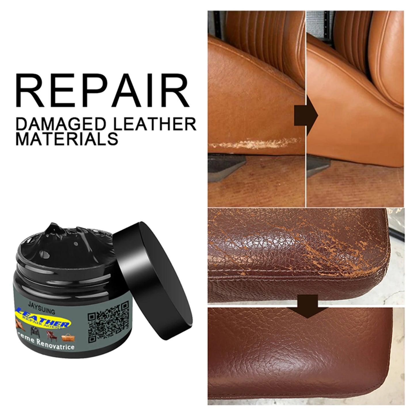 Leather Recoloring Paste Super-fast Drying Leather Repair Gel for Leather & Vinyl Couches Boat Car Seats Furniture Peaceful Pleasures Health and Wellness