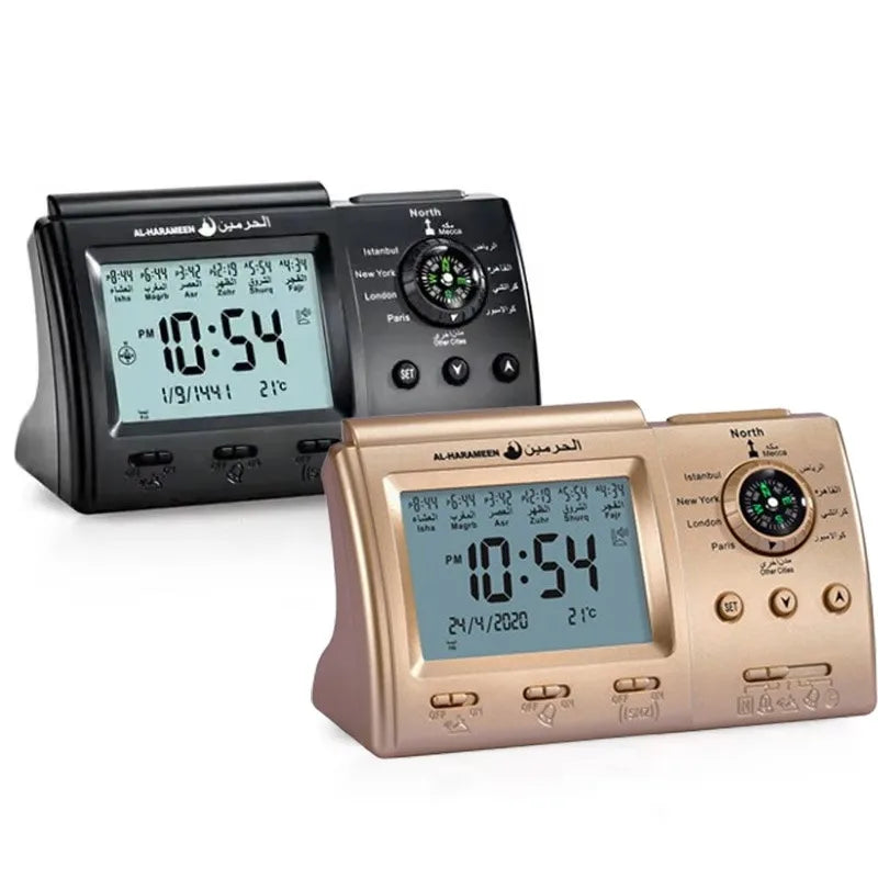 Azan Prayer Alarm Clock LED | 1500 Cities Calendar & Temp
