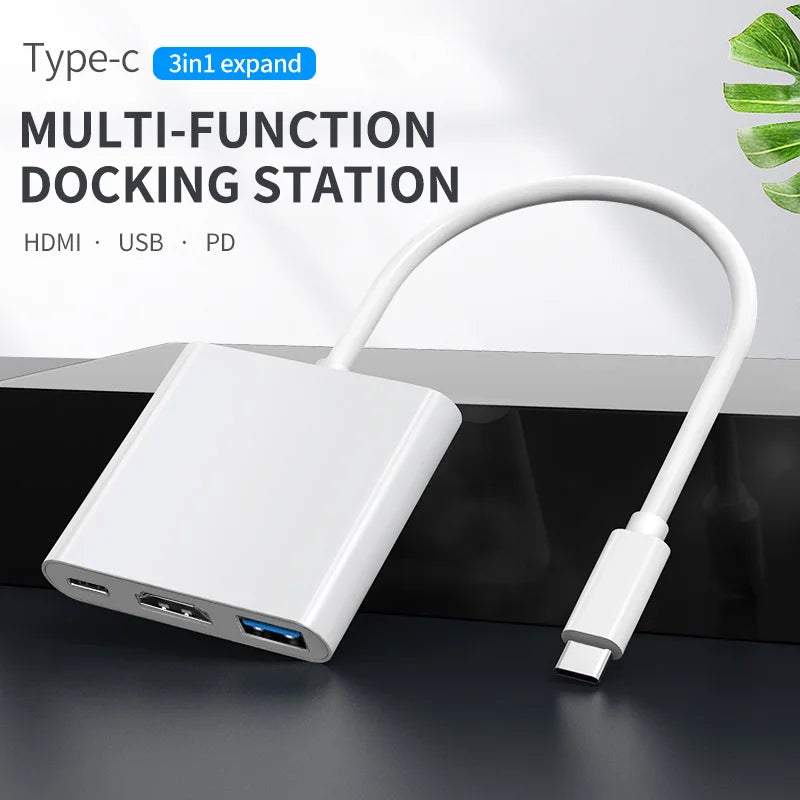 3-in-1 USB-C Hub | 4K HDMI, USB 3.0 & 100W PD Charging