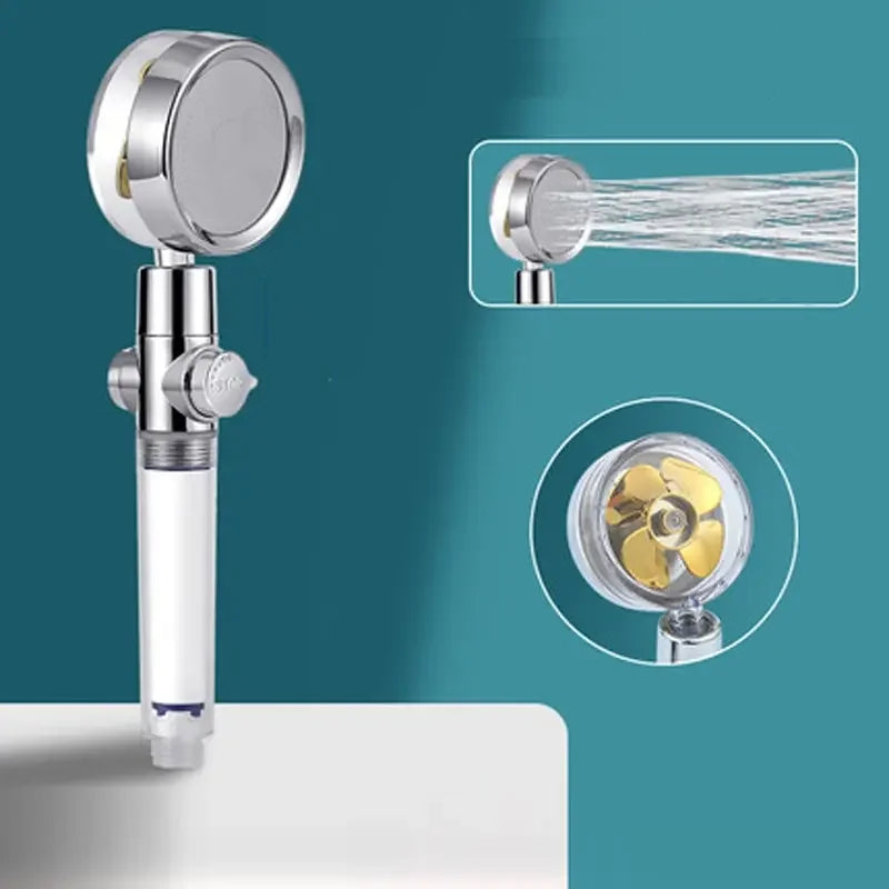 360° Twin Turbo Handheld Shower Head – High Pressure Water Saving
