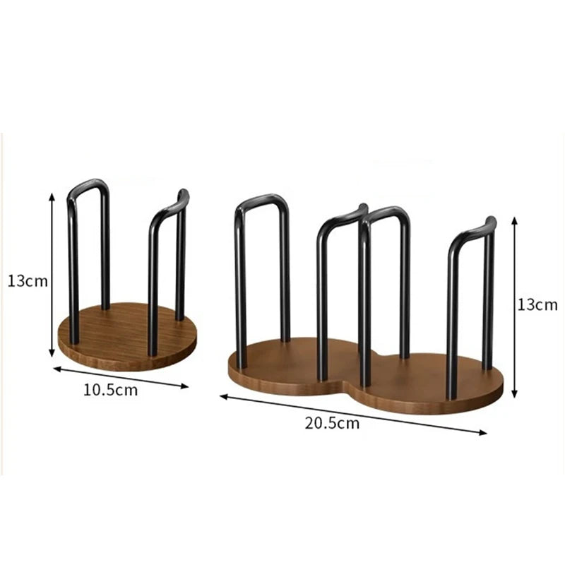 Coffee Cup Dispenser Rack Wood Base & Lid Organizer