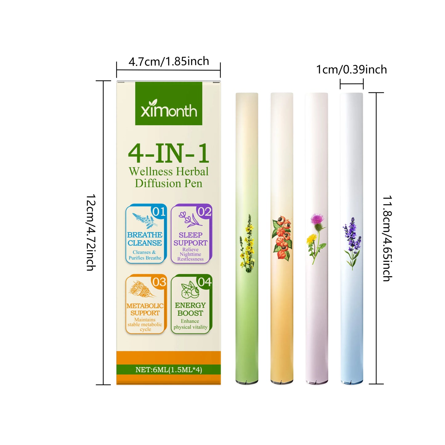 4-in-1 Aromatherapy Inhaler Pen – Refreshing & Invigorating