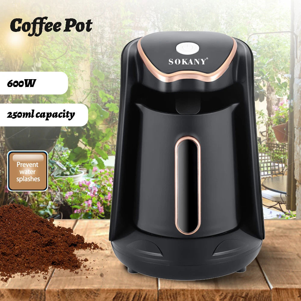 SOKANY Electric Turkish Coffee Maker Machine with 250ml/1 Cup Coffee Pot Single Serve Espresso Maker 600W Heating Coffee Peaceful Pleasures Health and Wellness