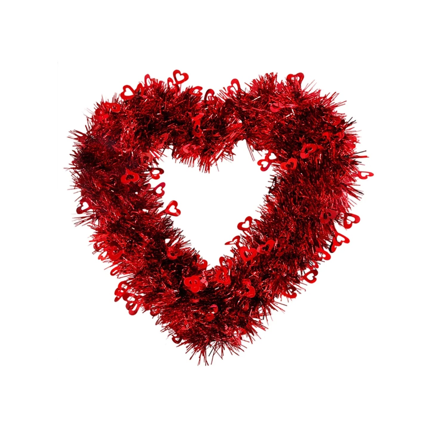 Red Heart Glitter Wreath – Valentine's, Wedding & Party Decor