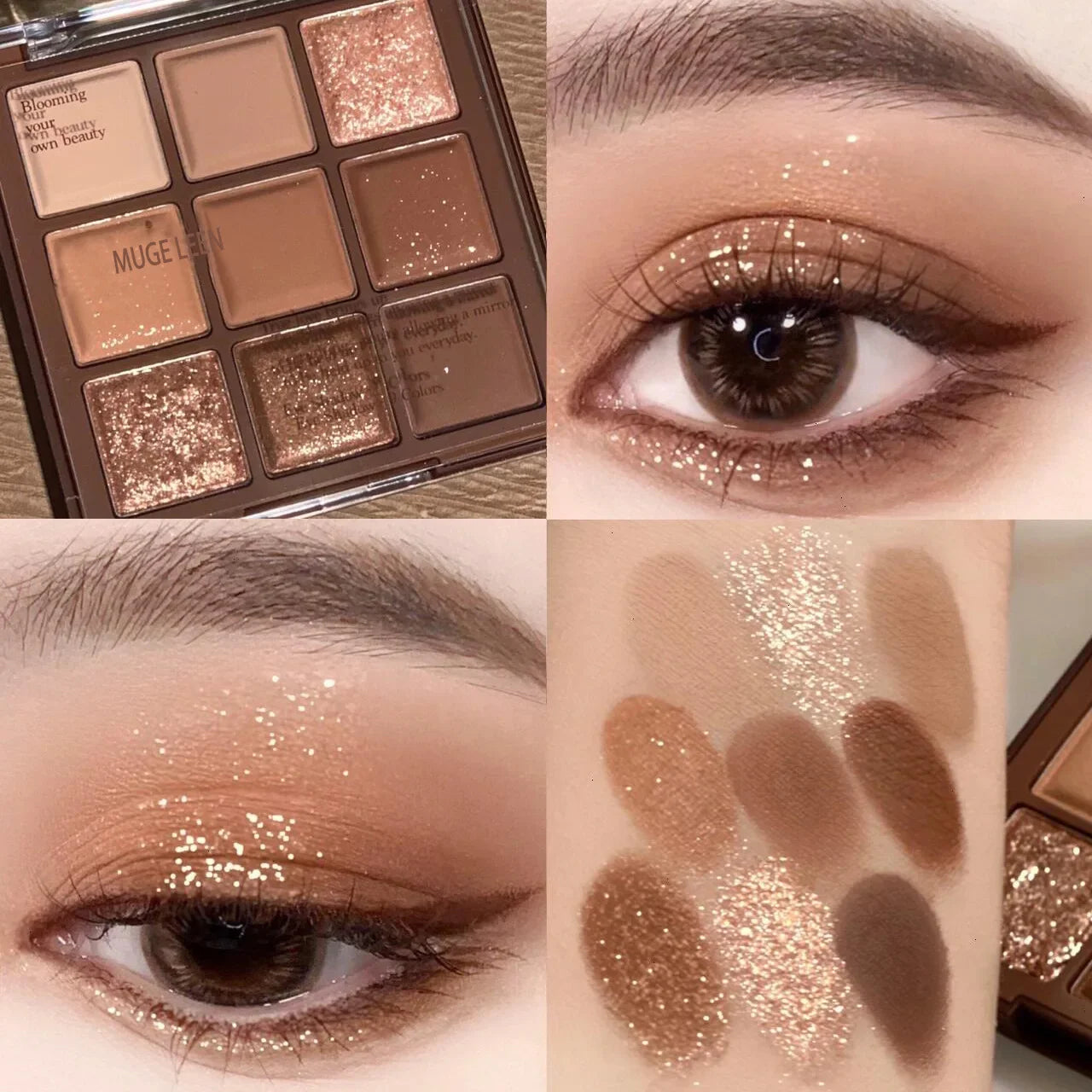 9-Color Chocolate Eyeshadow Palette | Earth Matte & Glitter