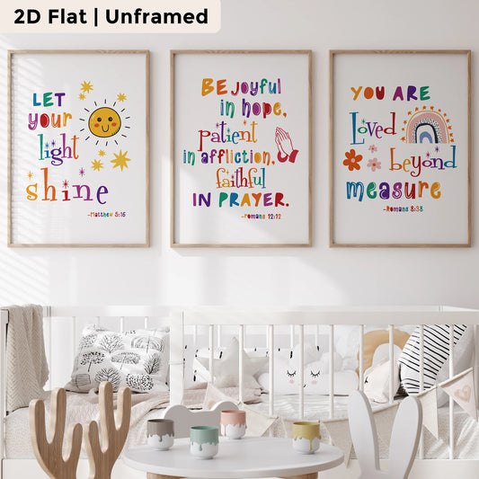 3-Piece Cartoon Motivational Canvas Wall Art | Kids Room Decor Canvas Wall Art Set Peaceful Pleasures Health and Wellness CH154-3pcs 40x50cm Unframed