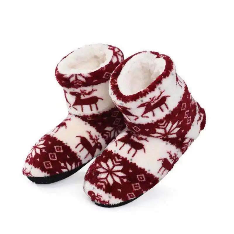 Women's Christmas Elk Plush Slippers | Warm Anti-Slip Boots