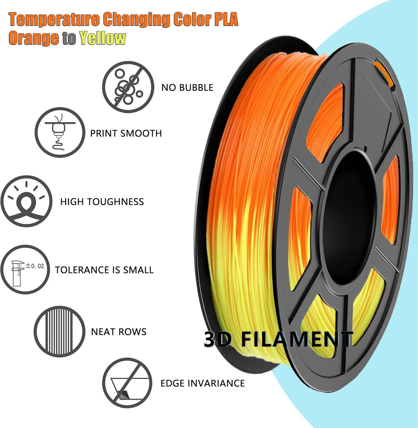 DINGSUN Color Change PLA Filament 1.75mm | Temp-Reactive