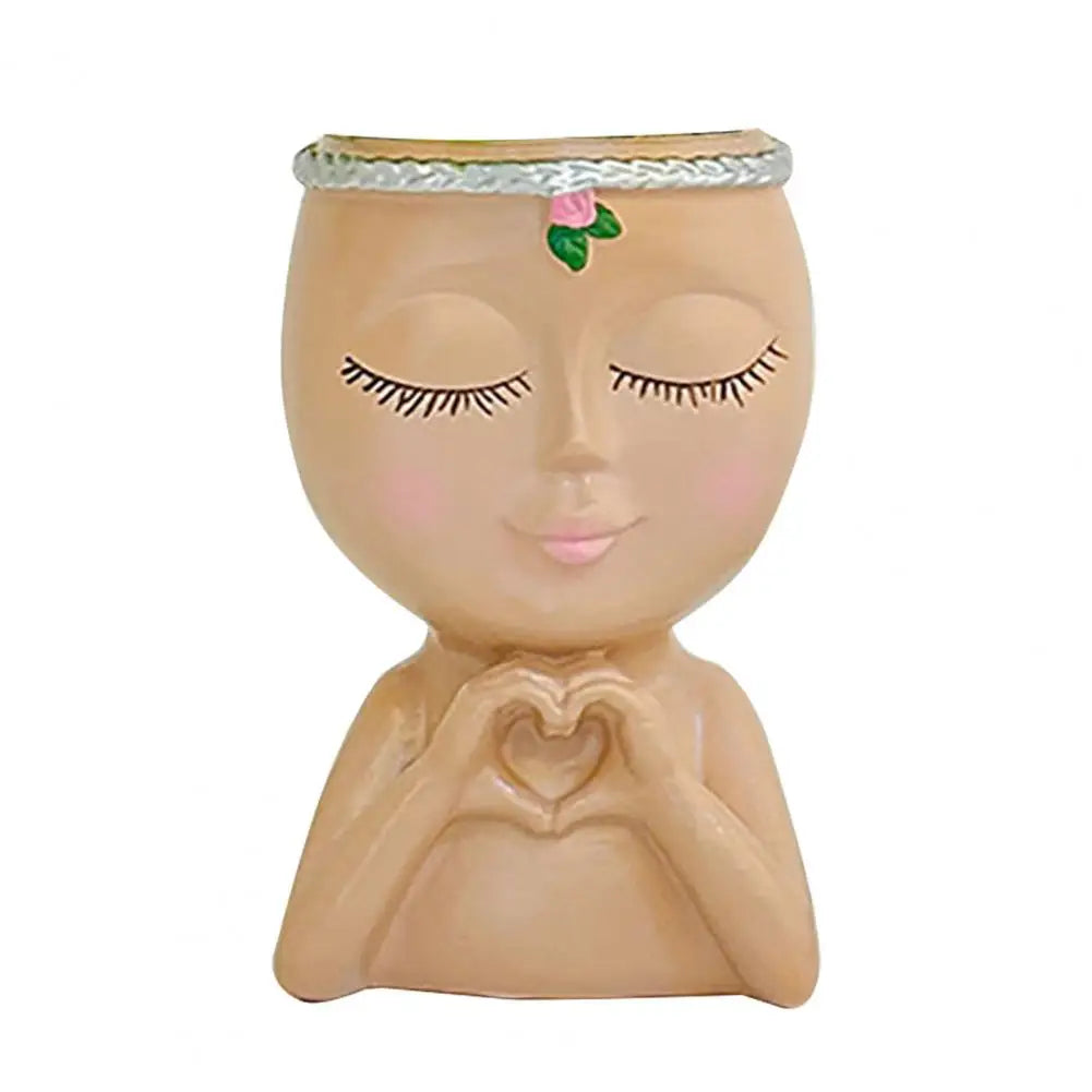 Girl Face Planter Pot – Succulent Indoor Outdoor Desktop Vase