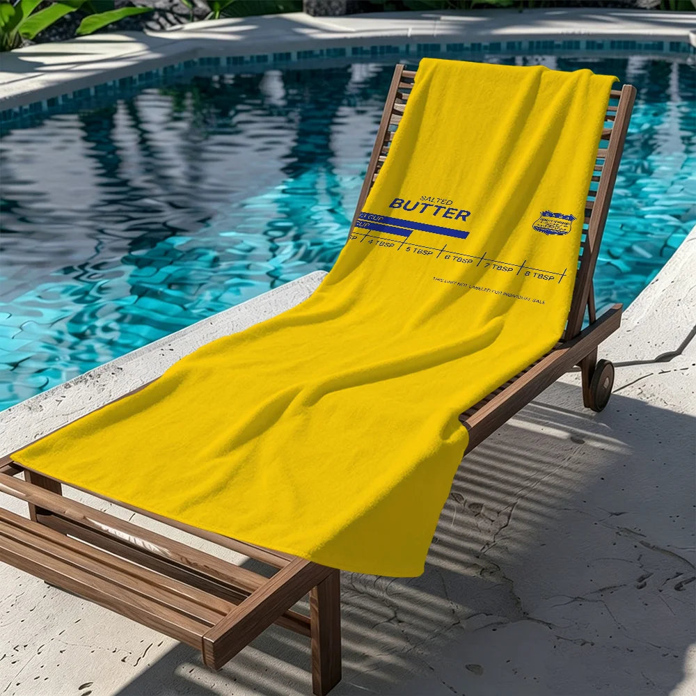 Salted Butter Funny Quick-Dry Beach Towel | Pool Travel Gym Funny Beach Towel Peaceful Pleasures Health and Wellness