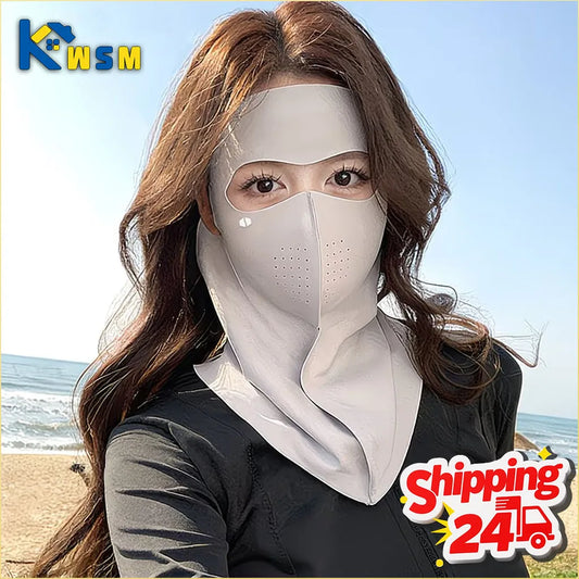 3D Ice Silk UPF50+ UV Face Mask – Cooling Balaclava Women Sun Protection Balaclava Oasis Select