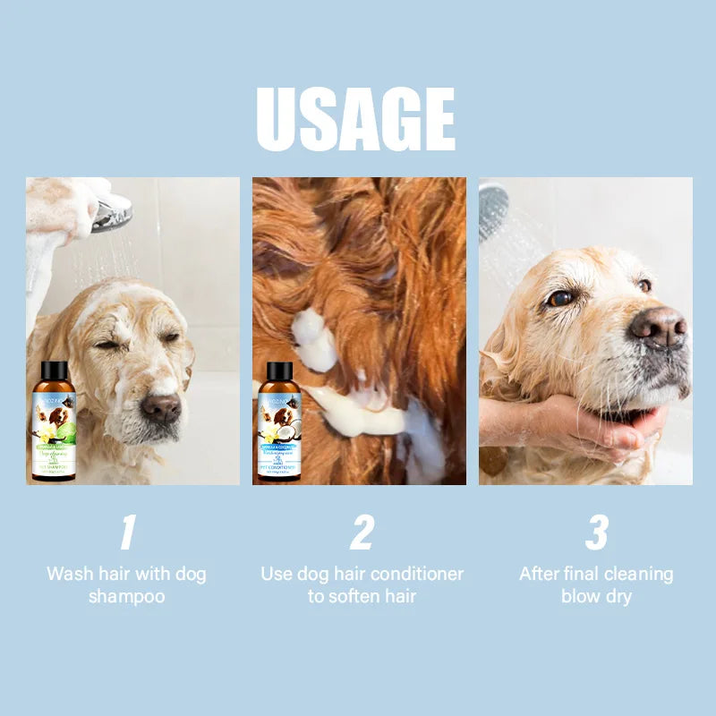 Pet Shampoo & Conditioner Combo – Chemical-Free for Cats & Dogs