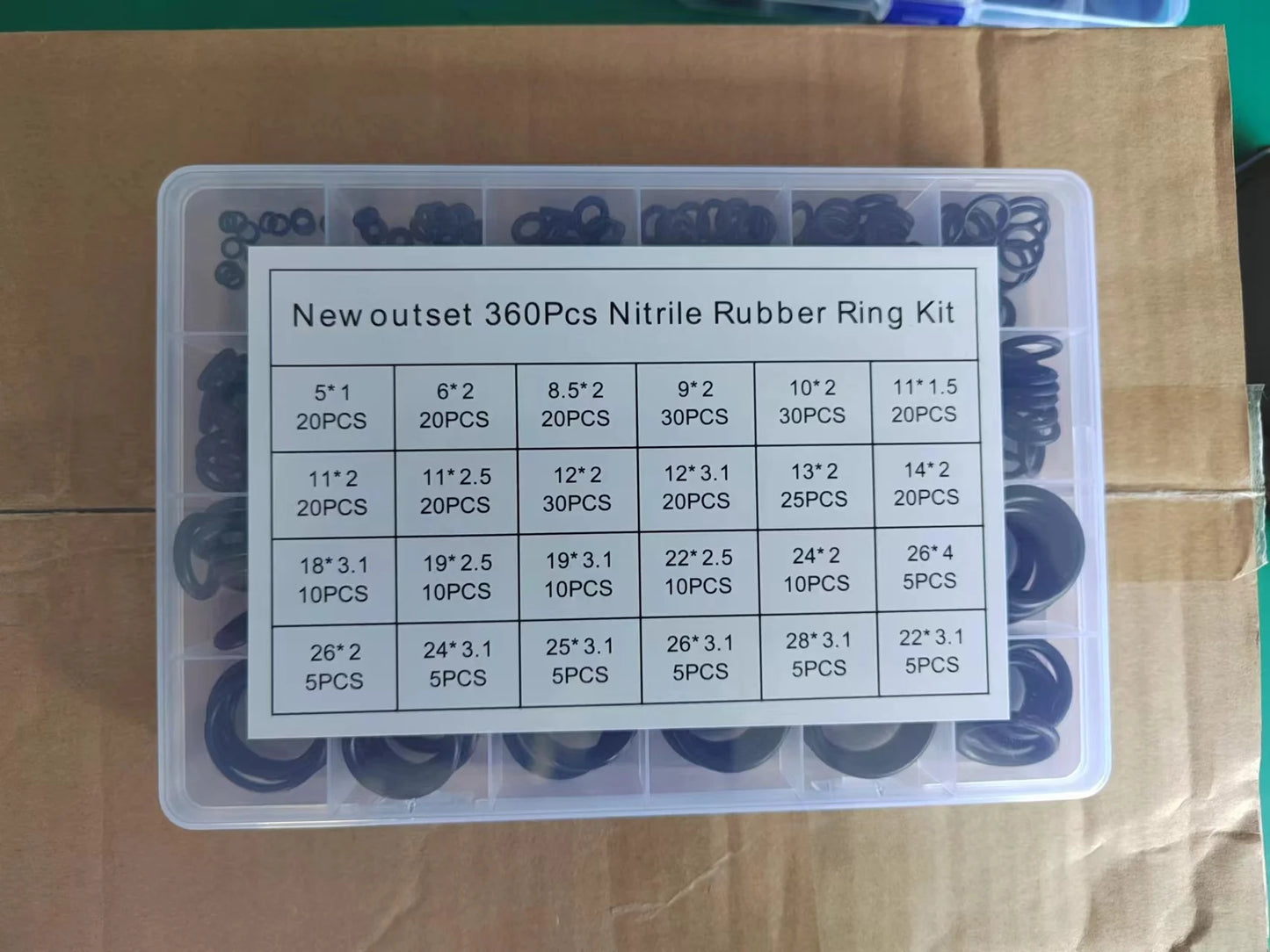 200pc Rubber O-Ring Assortment Kit – Multi-Size Gasket Seals