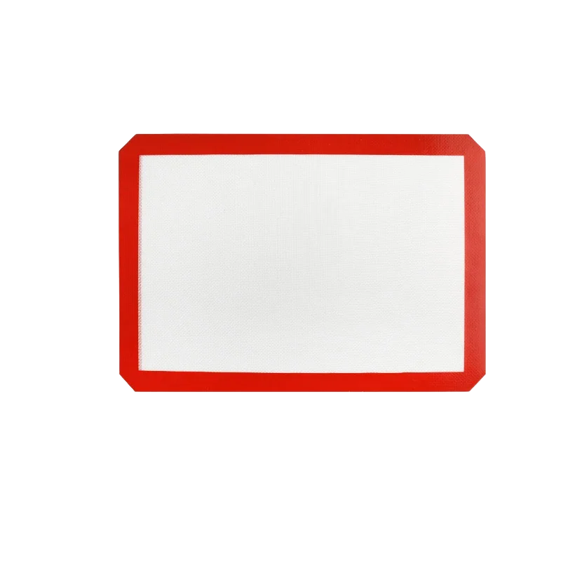 Non-Stick Silicone Baking Mat with Red Border, Reusable and Heat-Resistant, Easy to Clean, Ideal for Every Home Baker's Kitchen Peaceful Pleasures Health and Wellness Red 30x40cm