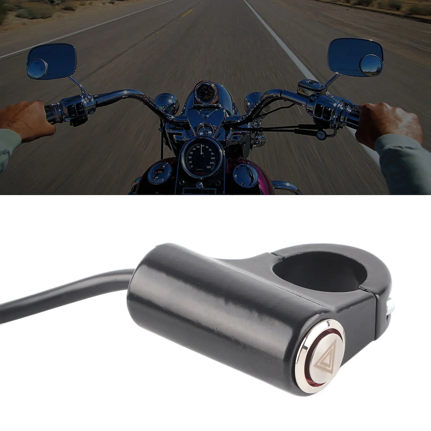 Motorcycle Handlebar Mount Switch Push Button Headlight Brake Fog