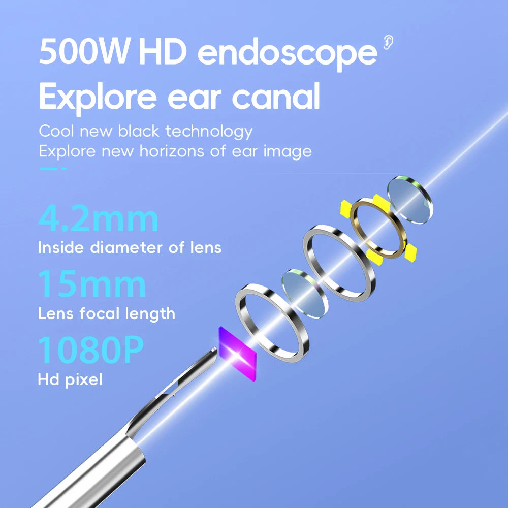 Visual Ear Cleaner Ear Wax Removal Tool with Camera Wireless Visual Ear Pick Otoscope for Adults Kids Rechargeable Home Use Peaceful Pleasures Health and Wellness