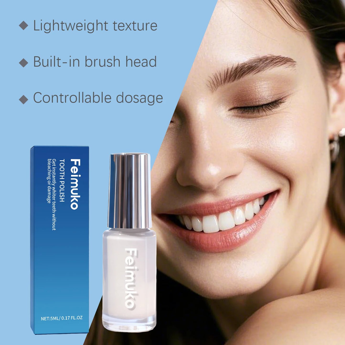FEIMUKO Teeth Whitening Paint – Remove Stains & Bad Breath