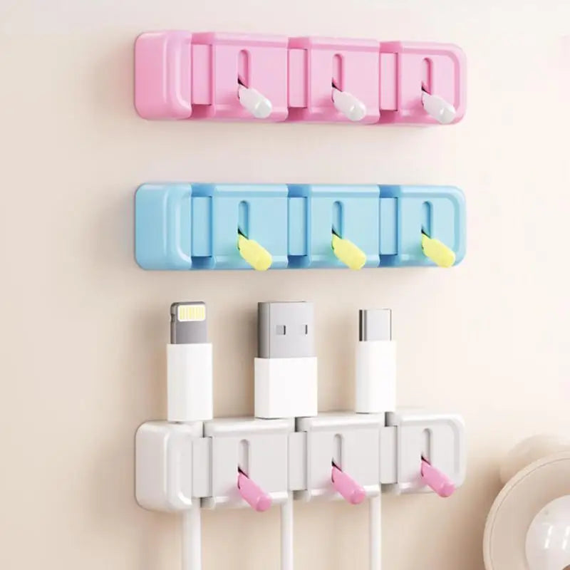 New 1Pcs Charging Cables And Data Wires Accessory Desktop Cable Management Clip Simple No-Drill Edge-Mounted Cord Organizer Peaceful Pleasures Health and Wellness
