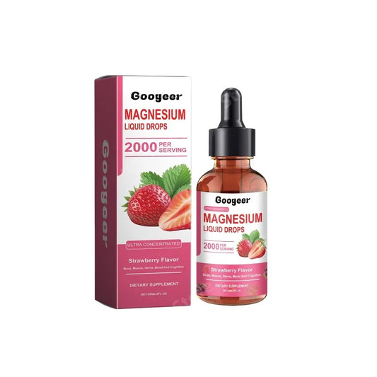 Strawberry Magnesium Liquid Drops Dietary Supplement 60ml Liquid Mineral Supplement Peaceful Pleasures Health and Wellness