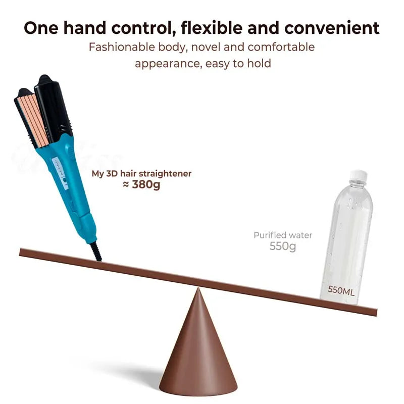 Titanium Electric 3D Printed 4 Interchangeable Plates Crimping Volumizing Household Hair Crimper Peaceful Pleasures Health and Wellness