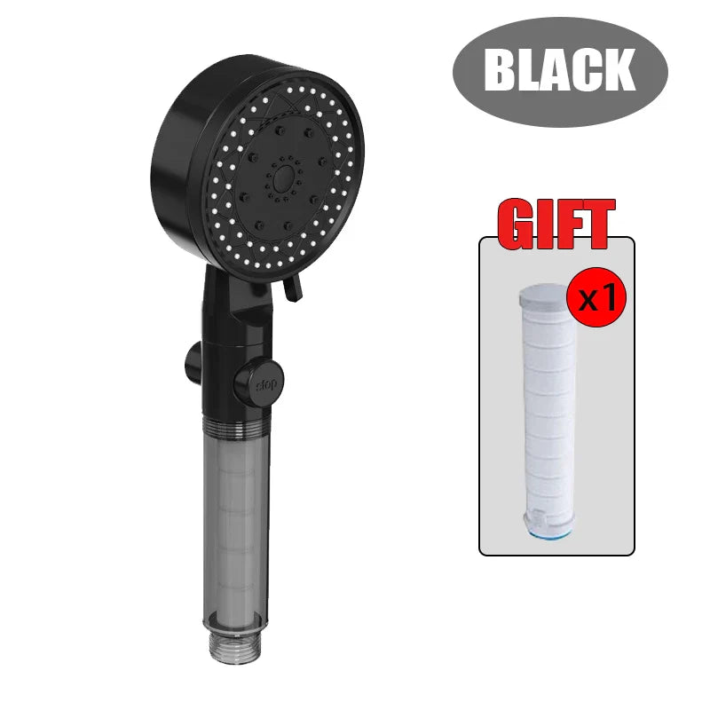 10-Mode Handheld Shower Head | Filter, High Pressure & Water Saving