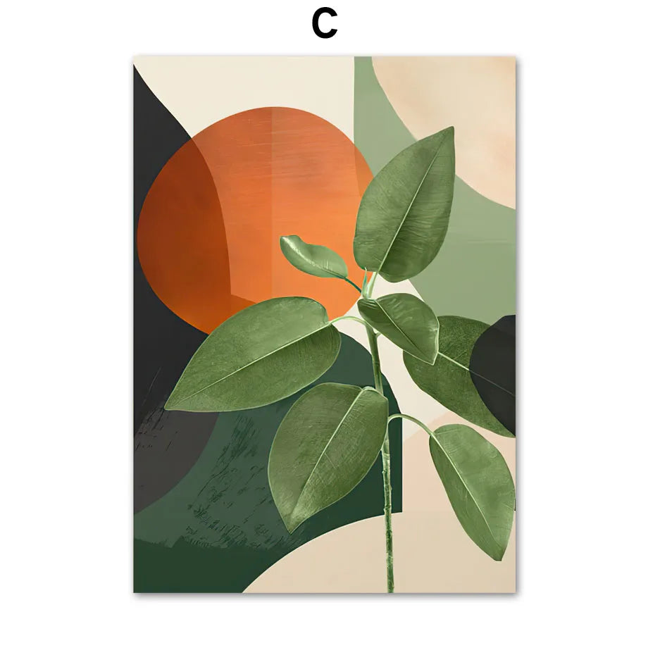 Abstract African Woman Floral Canvas Wall Art | Nordic Print Canvas Wall Art Print Peaceful Pleasures Health and Wellness C 40x60cm Unframed