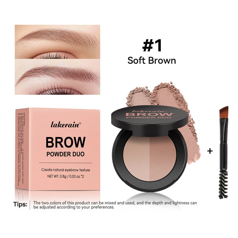 Two-Color Eyebrow Powder Duo – Waterproof Contour & Nose Shadow