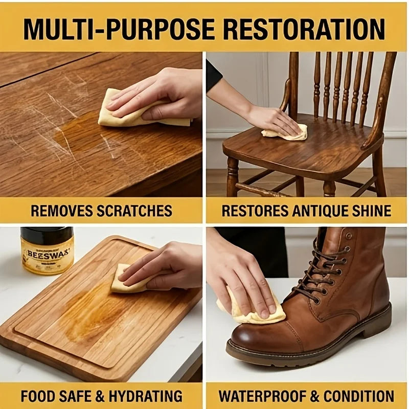 Natural Beeswax Wood Polish & Scratch Repair Kit | Furniture
