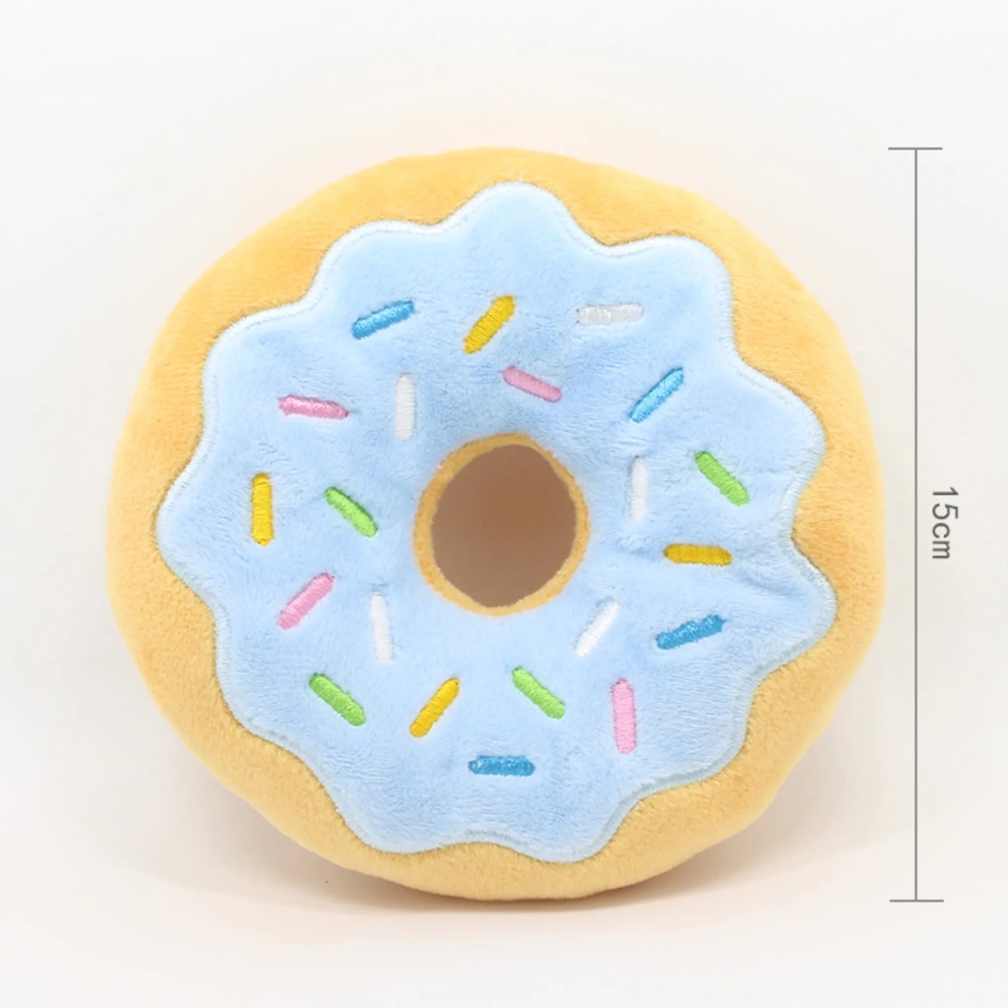 Donut Plush Squeaky Dog Toy – Interactive Chew & Bite Toy
