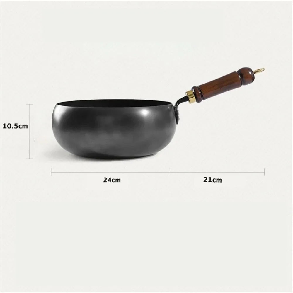 Wrought Iron Flat Bottom Wok – Uncoated Nonstick Stir Fry Pan