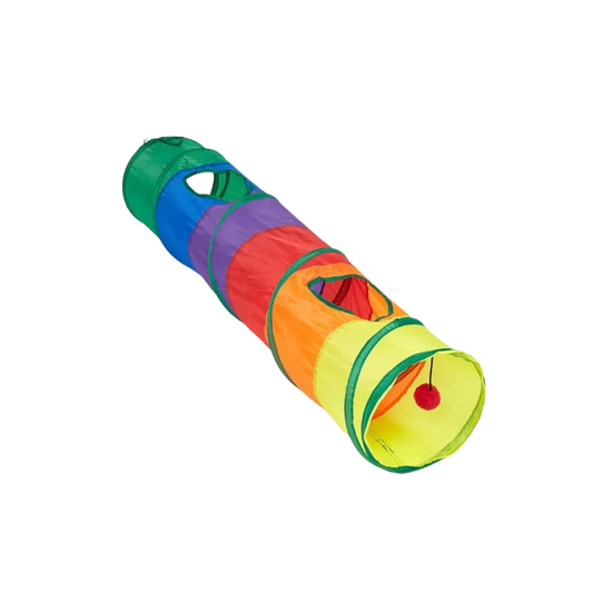 Colorful Folding Cat Tunnel with Ball – Interactive Pet Play Cat Play Tunnel Oasis Select Style 2