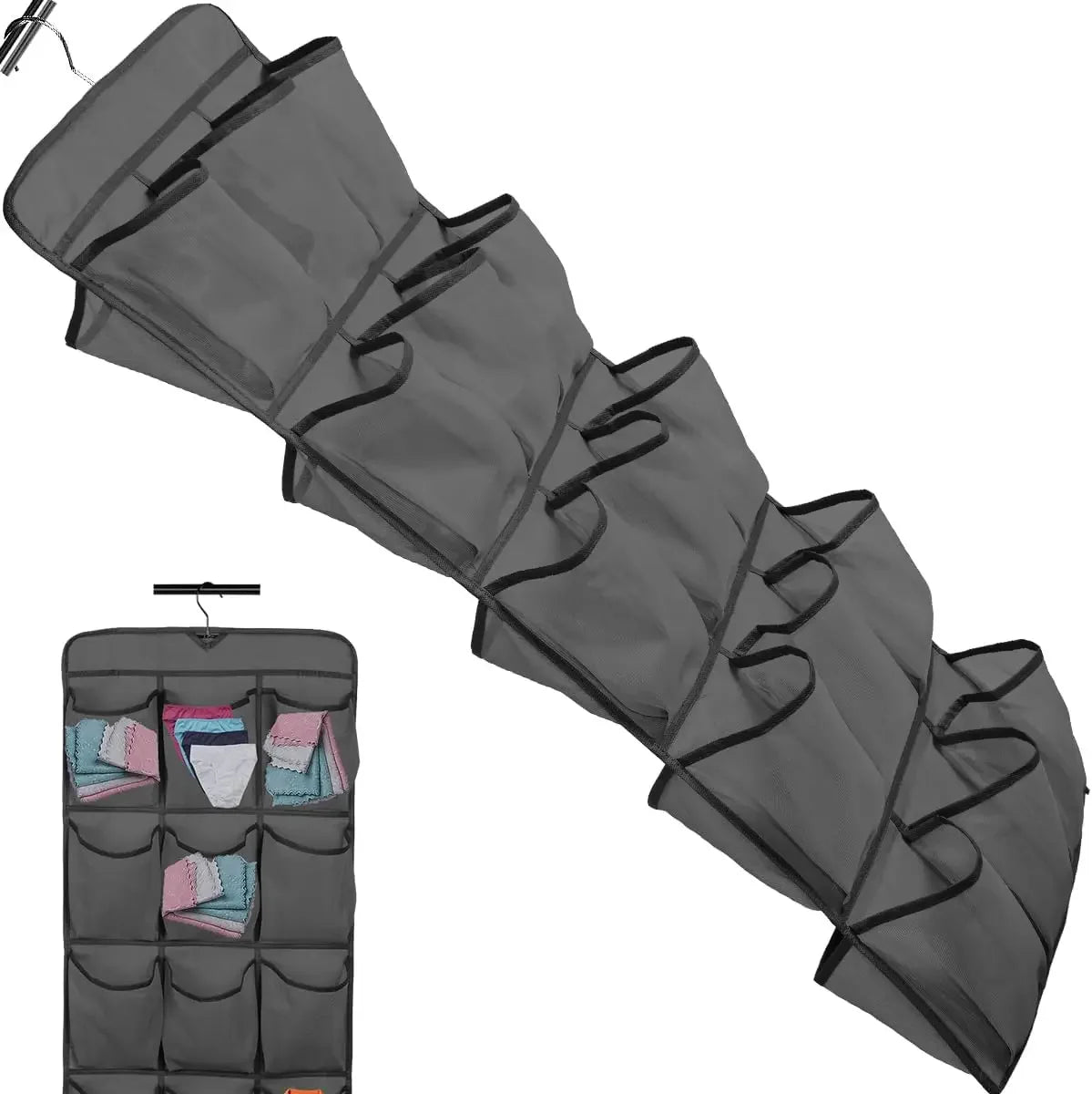 2-Piece Dual-Sided Hanging Shoe Organizer with 30 Large Mesh Pockets and 360° Rotating Hanger, Space-Saving Storage for Closet Peaceful Pleasures Health and Wellness