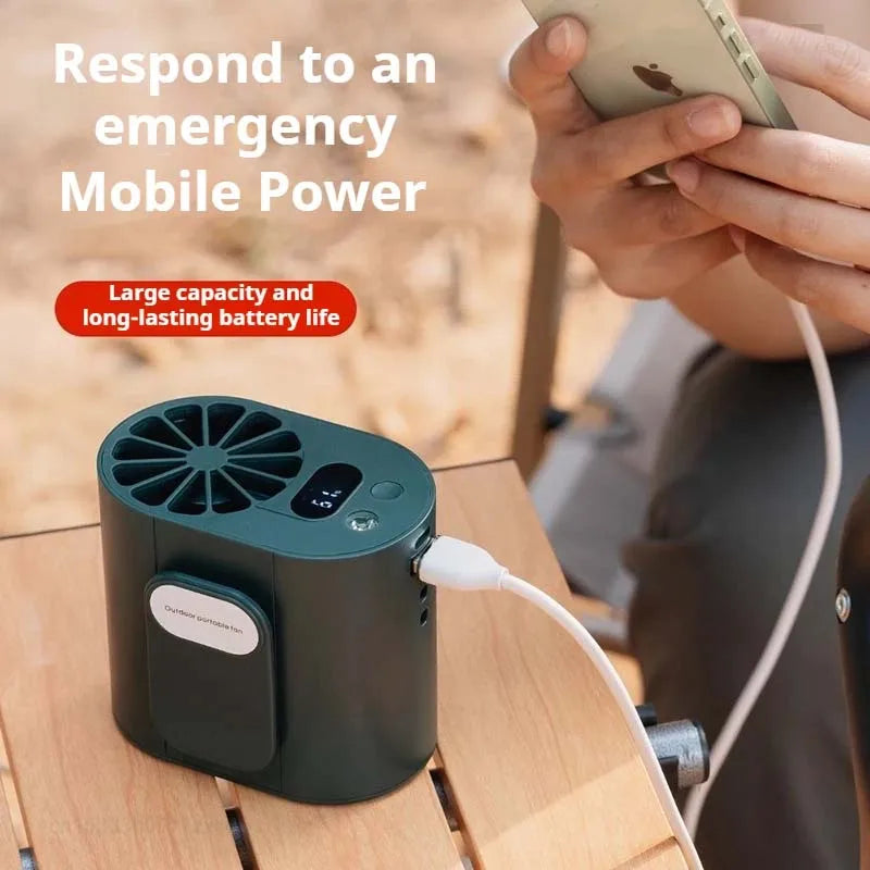Bestselling Wholesale Wearable Plastic Portable Waist Hanging Cooling Fan Multifunctional USB/Electric Outdoor Car RV Use Low Peaceful Pleasures Health and Wellness