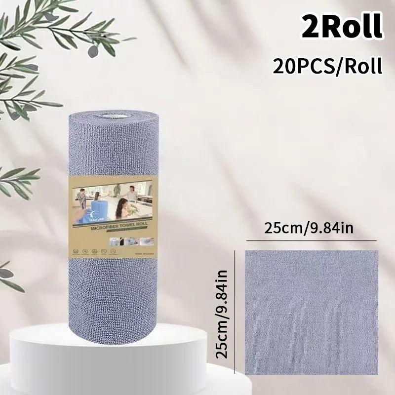 Microfiber Cleaning Cloth Roll – Reusable Tear-Off Dish Towels Microfiber Cleaning Cloth Peaceful Pleasures Health and Wellness B Gray