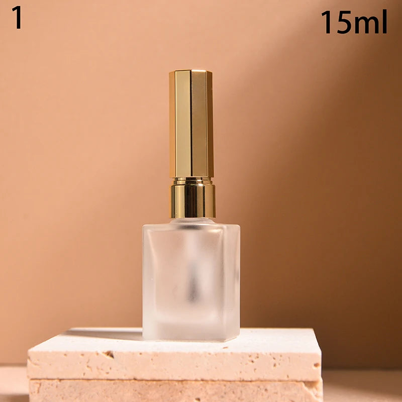 15ml Frosted Glass Nail Polish Bottle with Brush – DIY Nail Art