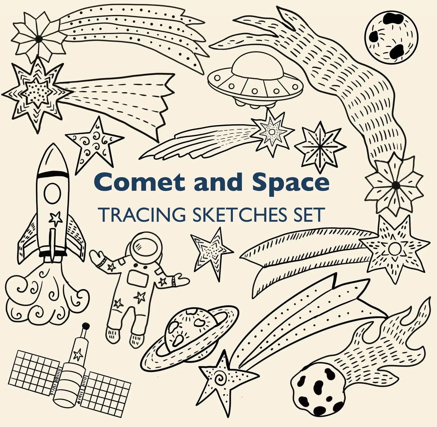 DIY Foil Embossing Ornament Kit - Celestial Comet Templates, Magic Space Tracing Set for Craft Decorations & Gifts Peaceful Pleasures Health and Wellness