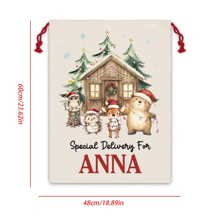 Personalized Large Christmas Santa Sack Gift Bag for Kids Personalized Gift Bag Peaceful Pleasures Health and Wellness