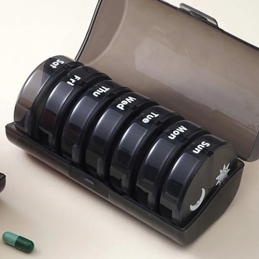 7-Day Weekly Pill Organizer – 21-Compartment Portable Medication Dispenser Peaceful Pleasures Health and Wellness