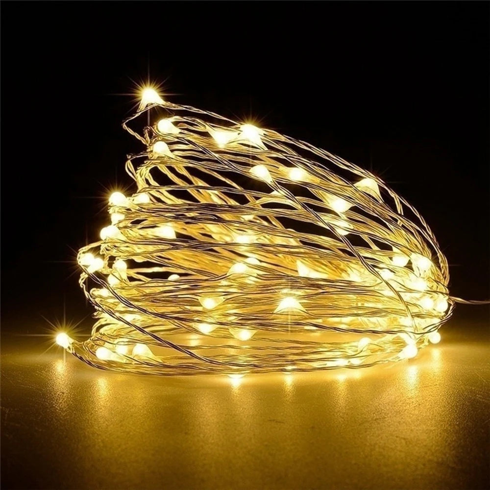 Warm White Copper Wire Fairy Lights – Battery Powered LEDs