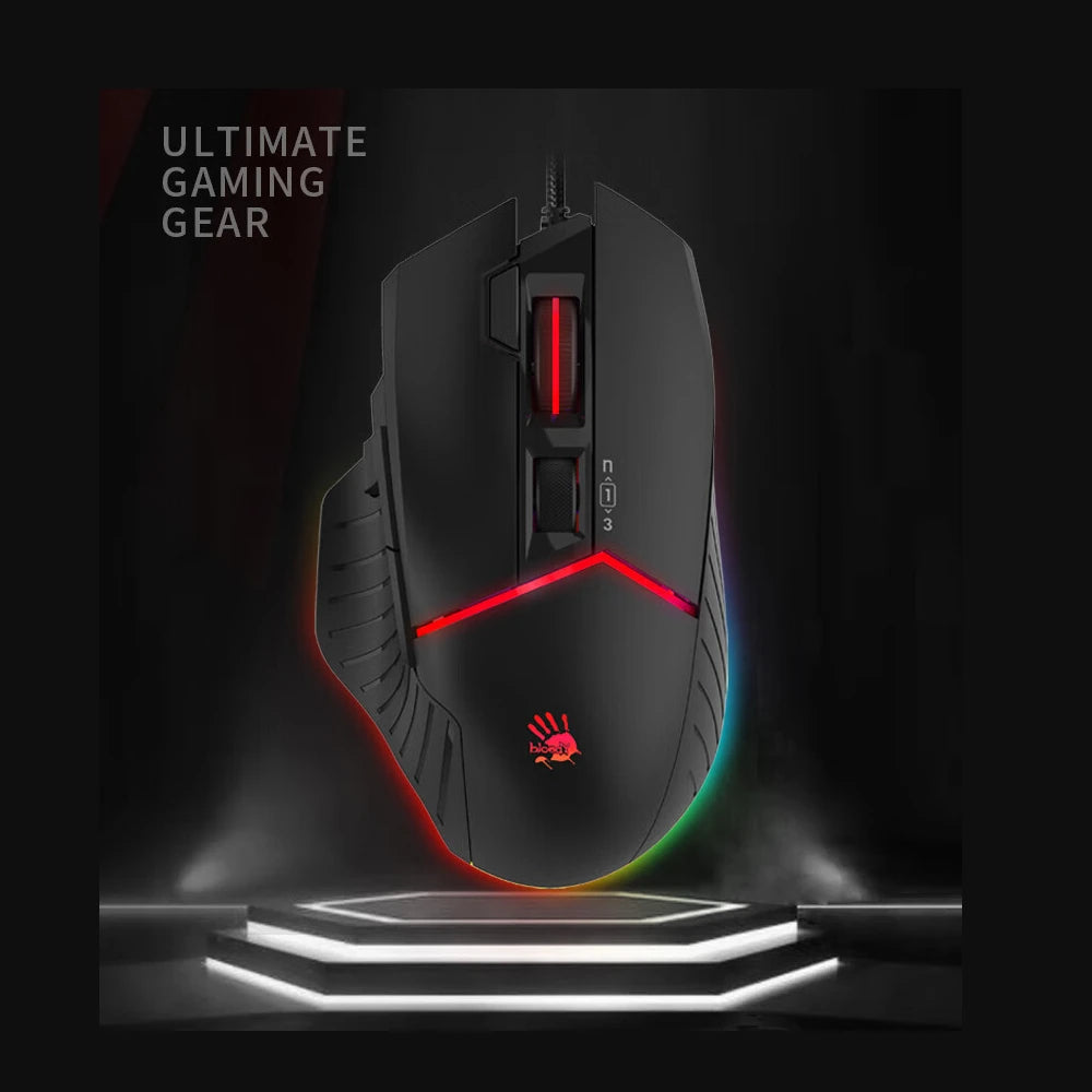 W95 Max Gaming Mouse for Bloody Wired Macro Programming Laptop Desktop Computer with RGB Backlight Mice Peaceful Pleasures Health and Wellness