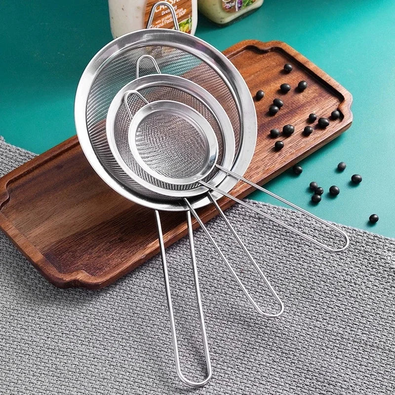 3-Piece Stainless Steel Mesh Strainer Set | Small Medium Large Kitchen Mesh Strainer Set Peaceful Pleasures Health and Wellness 3Pcs